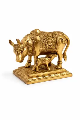 Kamdhenu Cow 1Kg Brass Idol