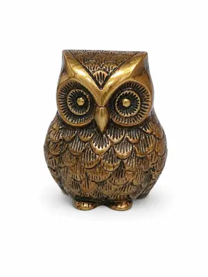 Copper-Coated Brass Owl Idol (तांबा-लेपित पीतल का उल्लू)