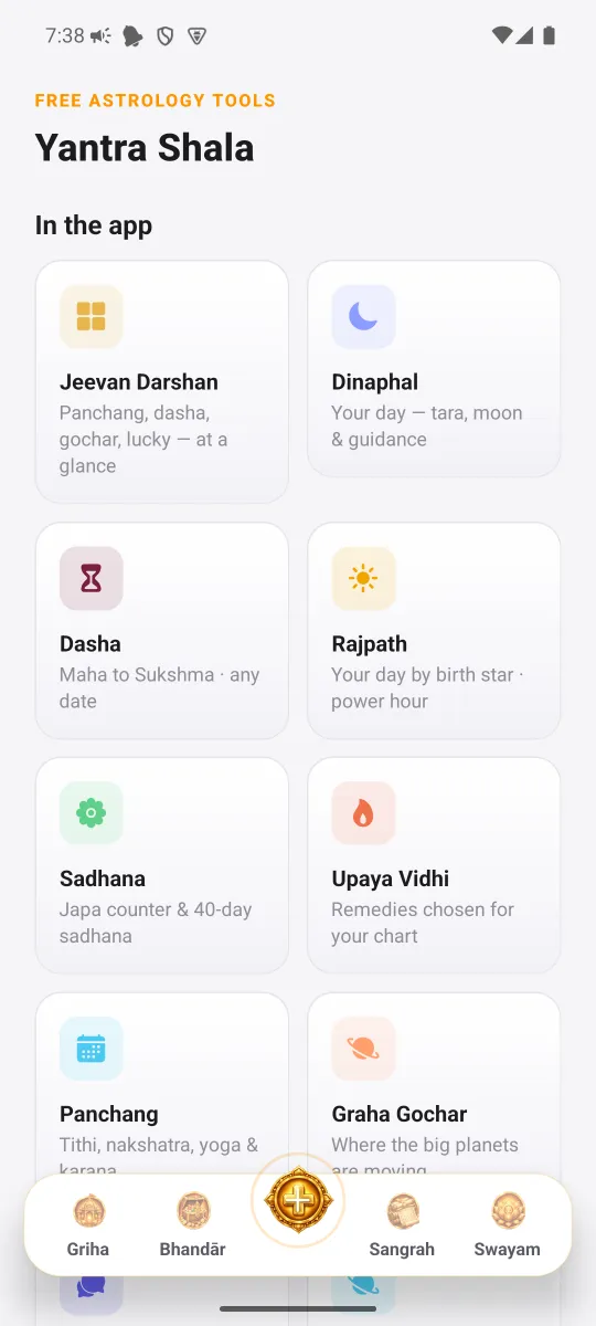 MahaJyotish app — All tools