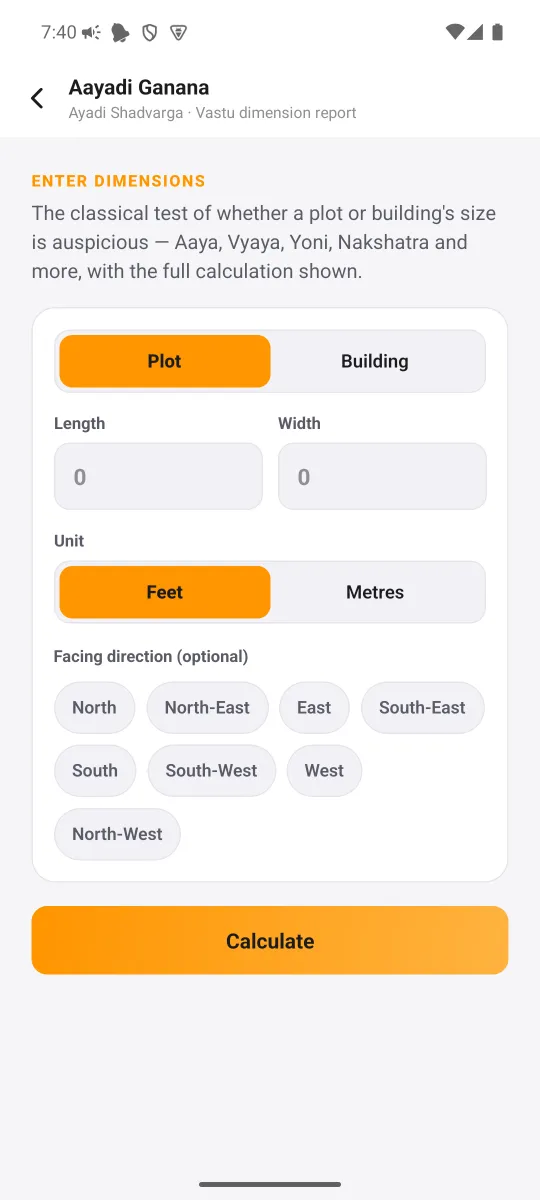MahaJyotish app — Aayadi Ganana