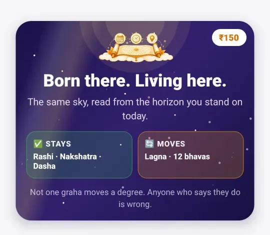 MahaJyotish app — The same sky, read from where you stand today